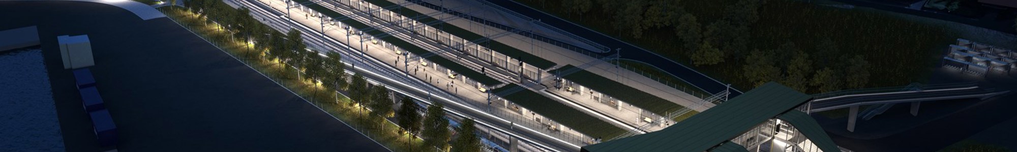 Illustrasjon 2017 Moss Stasjon Natt Luftfoto Ramboell Sweco01